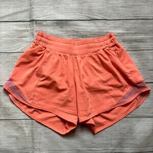 Lululemon Hotty Hot Short II Long 4" Sunset Orange Women Size 4